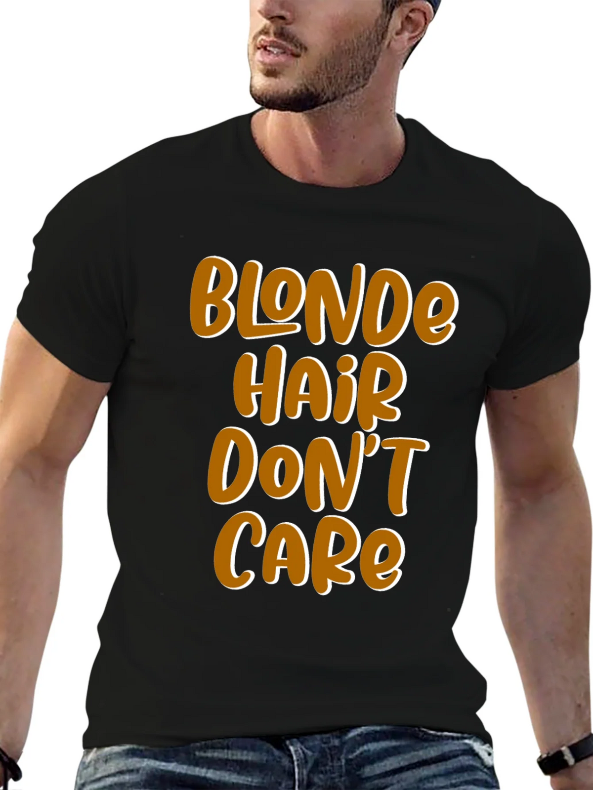 Blonde Hair Dont Care Graphic Tee - Mens Black T-Shirt product image 6