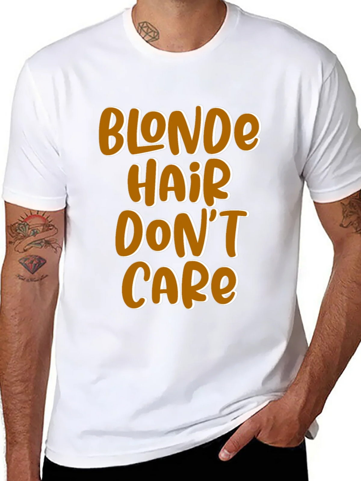 Blonde Hair Dont Care Graphic Tee - Mens Black T-Shirt product image 7