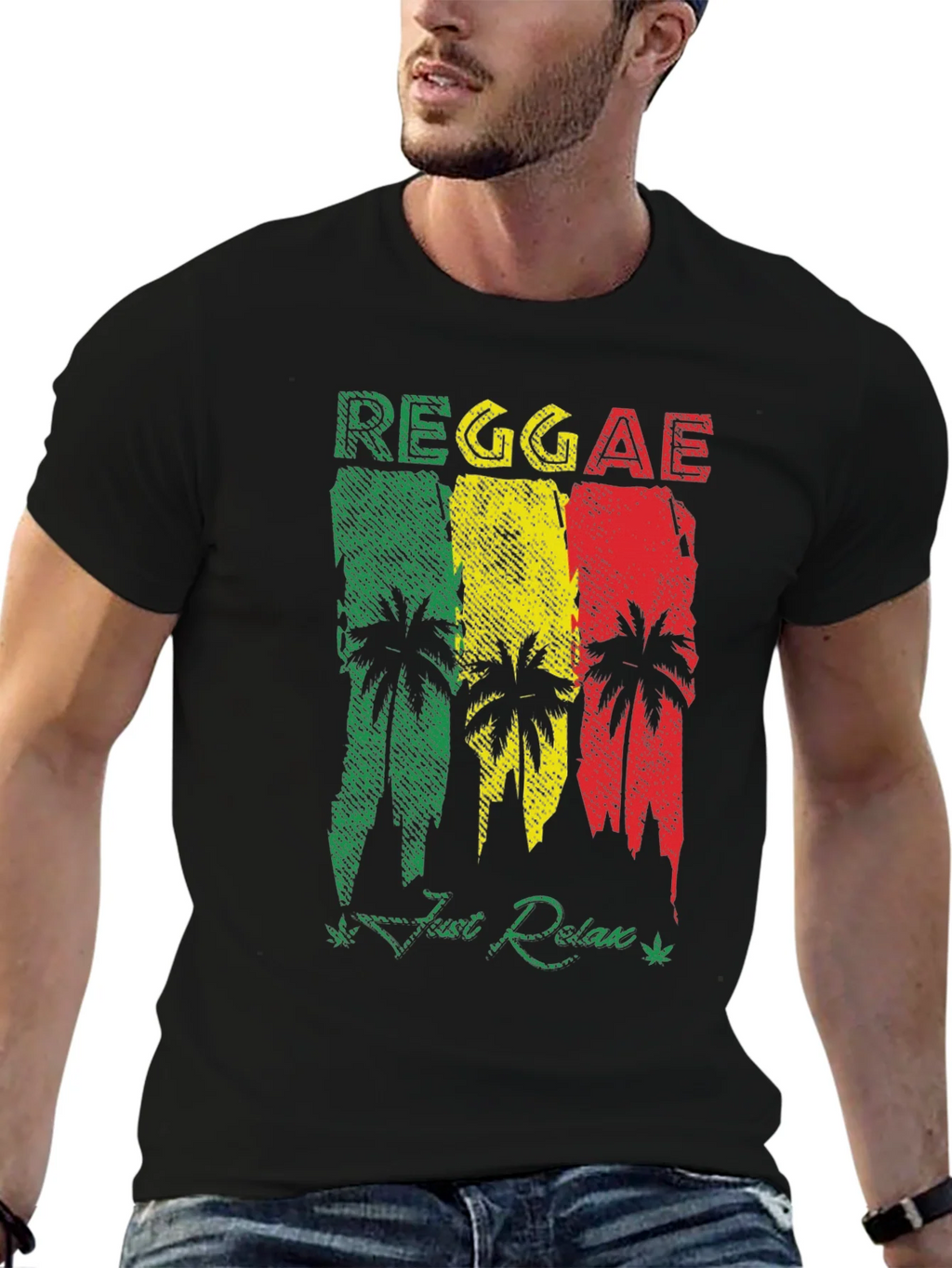 Reggae Palm Tree Graphic T-Shirt - Just Relax! product image 6