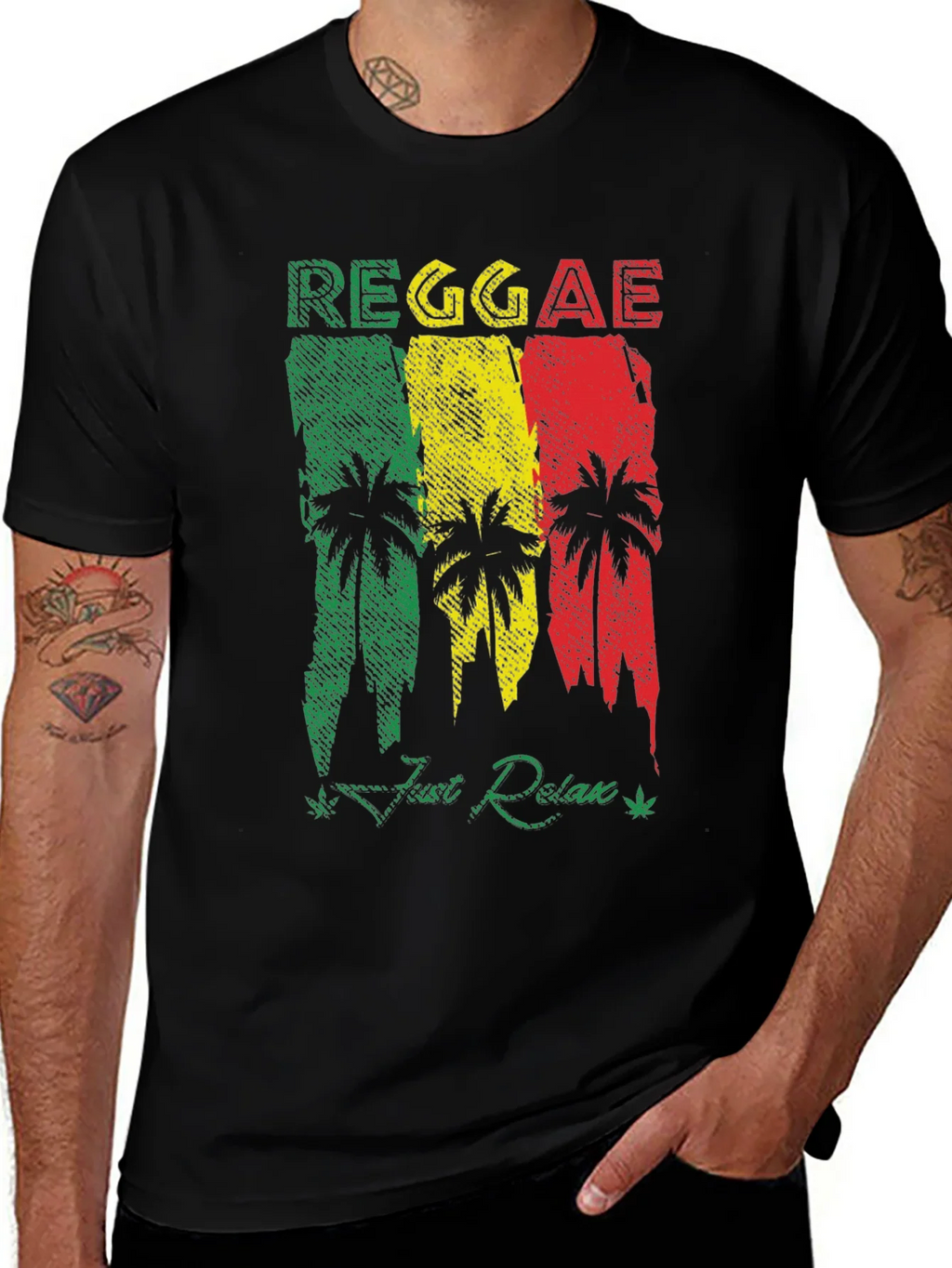 Reggae Palm Tree Graphic T-Shirt - Just Relax! product image 1