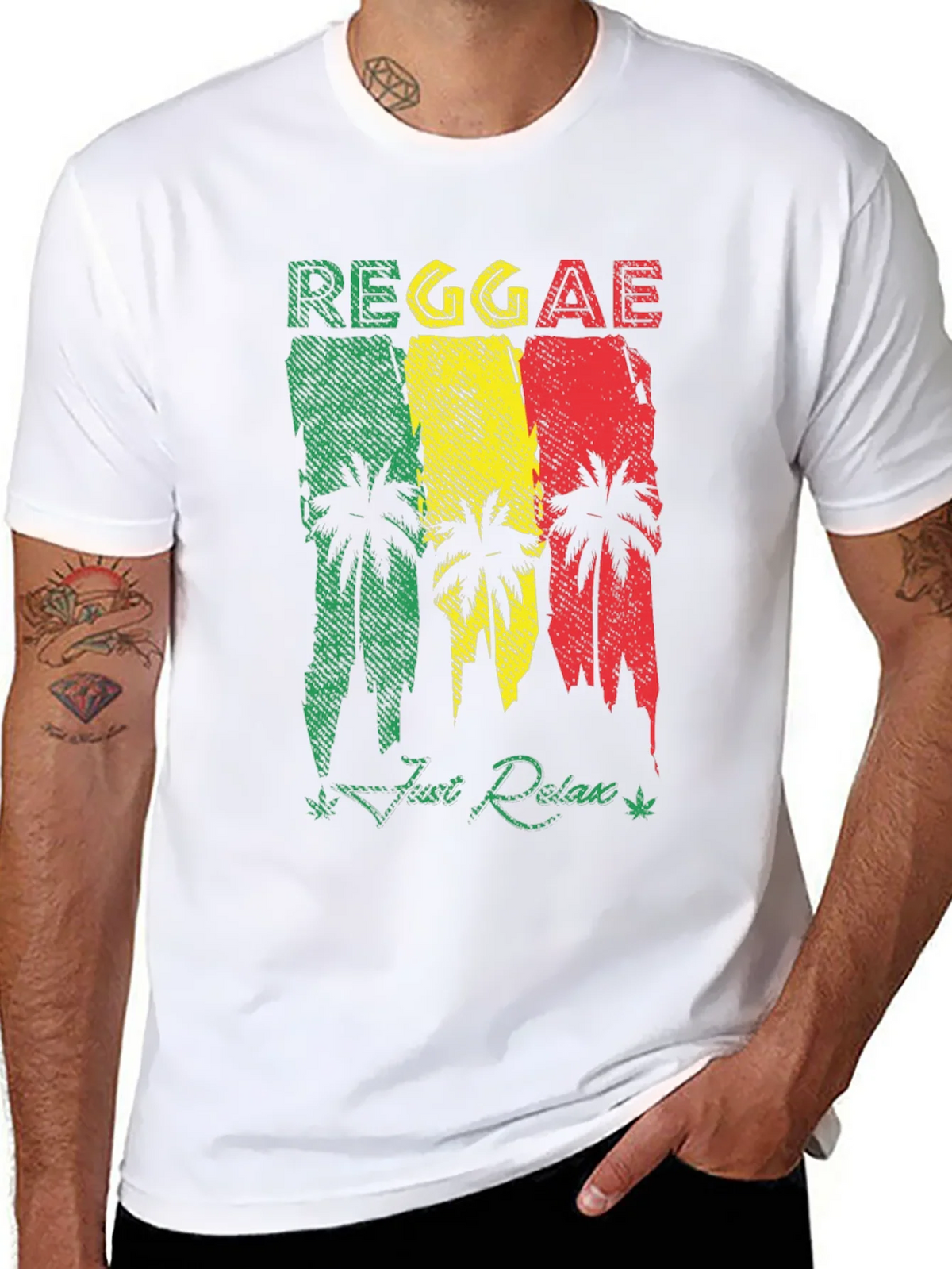 Reggae Palm Tree Graphic T-Shirt - Just Relax! product image 7