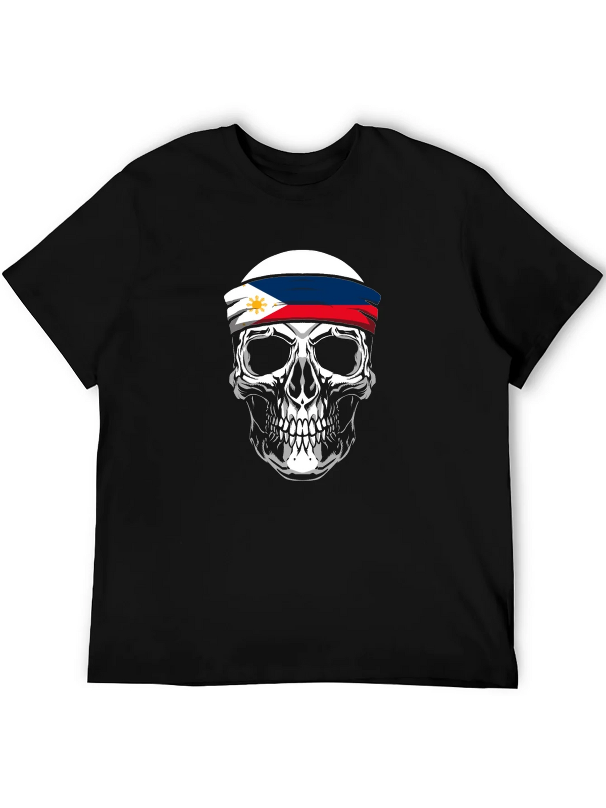 Philippine Flag Skull Graphic Tee - Black product image 5