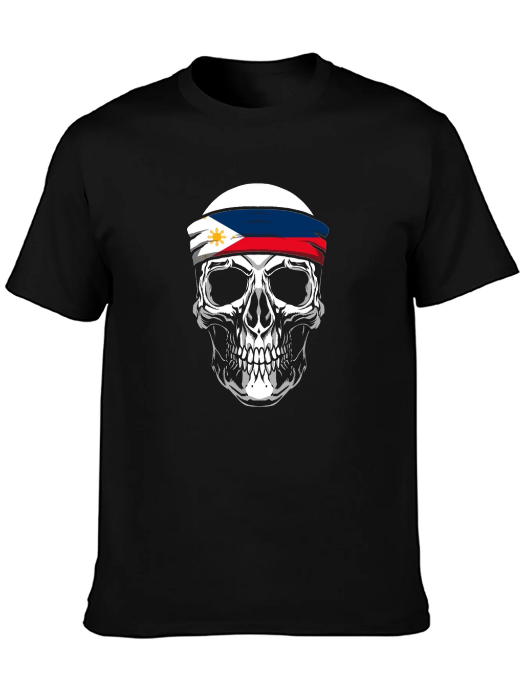 Philippine Flag Skull Graphic Tee - Black product image 3