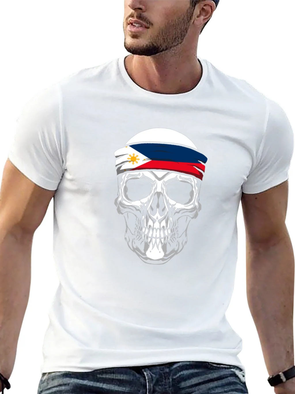 Philippine Flag Skull Graphic Tee - Black product image 12