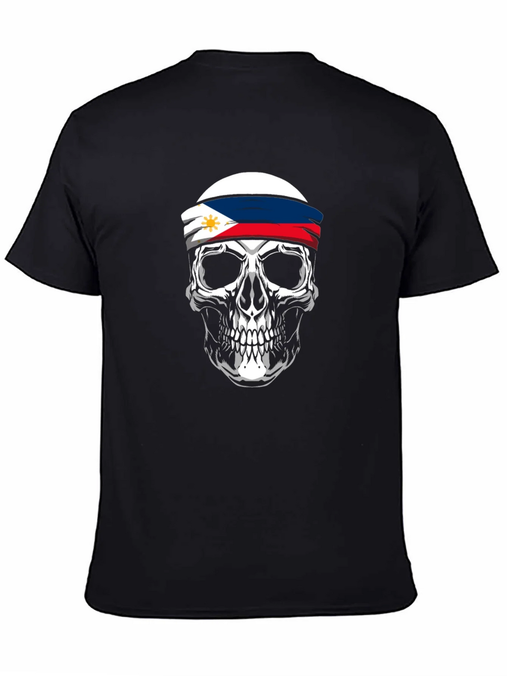 Philippine Flag Skull Graphic Tee - Black product image 4