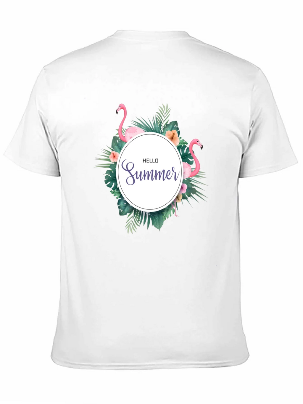 Tropical Flamingo Black T-Shirt - Hello Summer Design product image 10