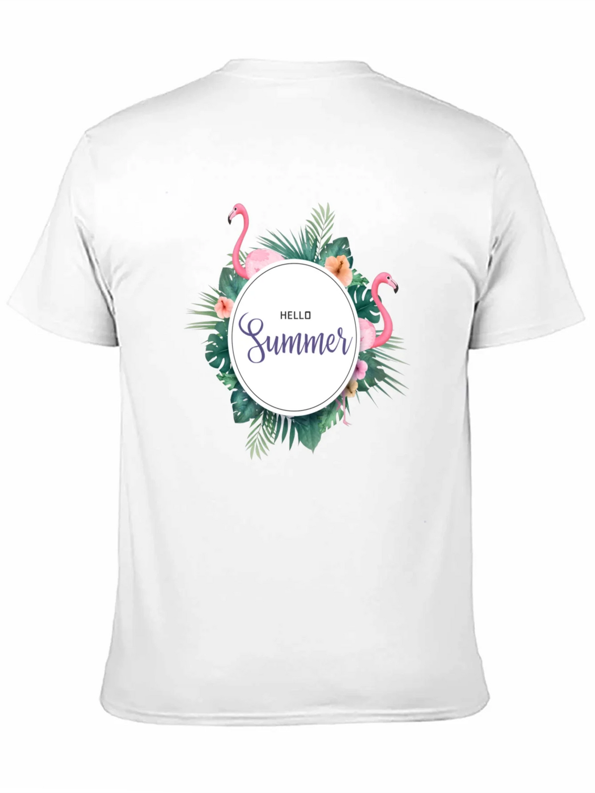 Tropical Flamingo Black T-Shirt - Hello Summer Design product image 10