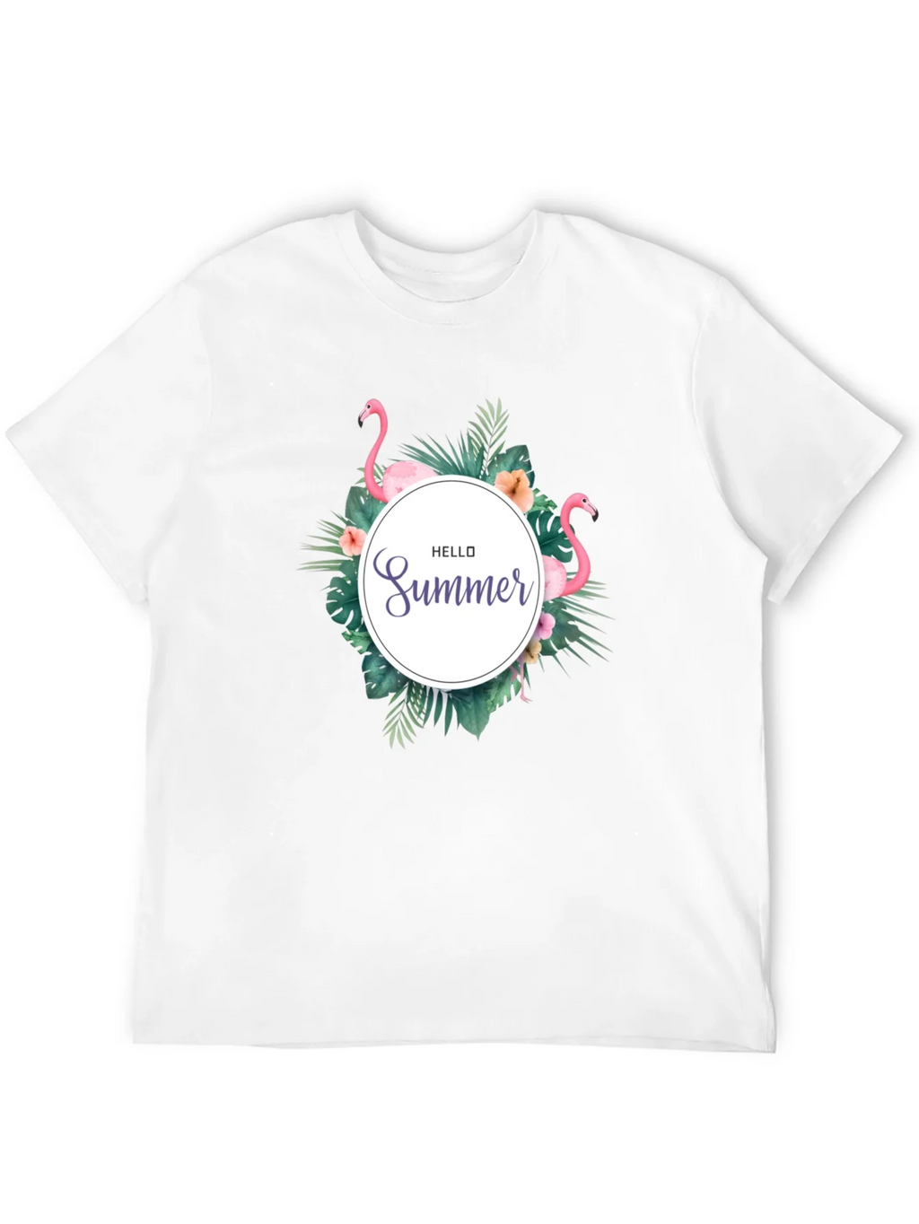 Tropical Flamingo Black T-Shirt - Hello Summer Design product image 11