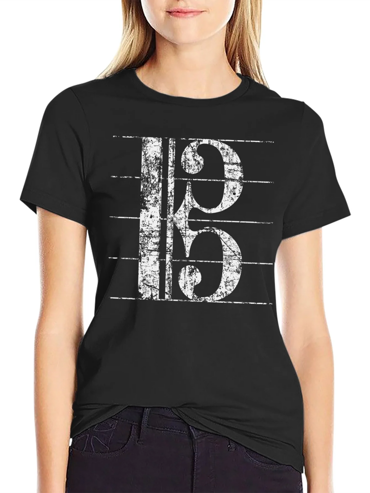 Musical Clef Graphic Tee - Black Cotton T-Shirt product image 2