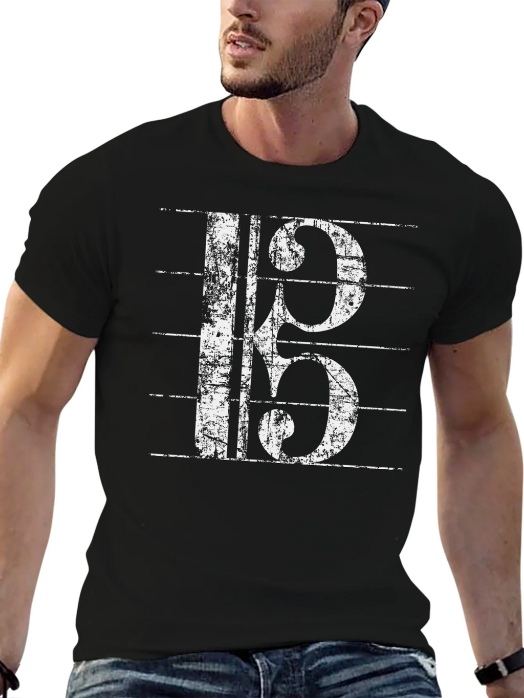 Musical Clef Graphic Tee - Black Cotton T-Shirt product image 6