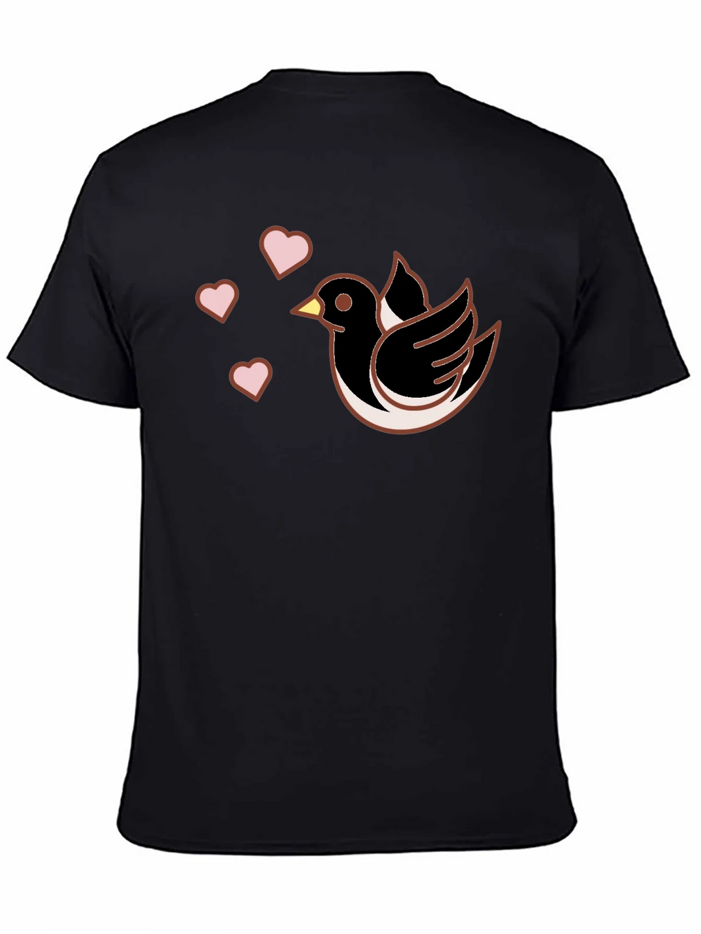 Bird & Hearts Graphic Black T-Shirt product image 4