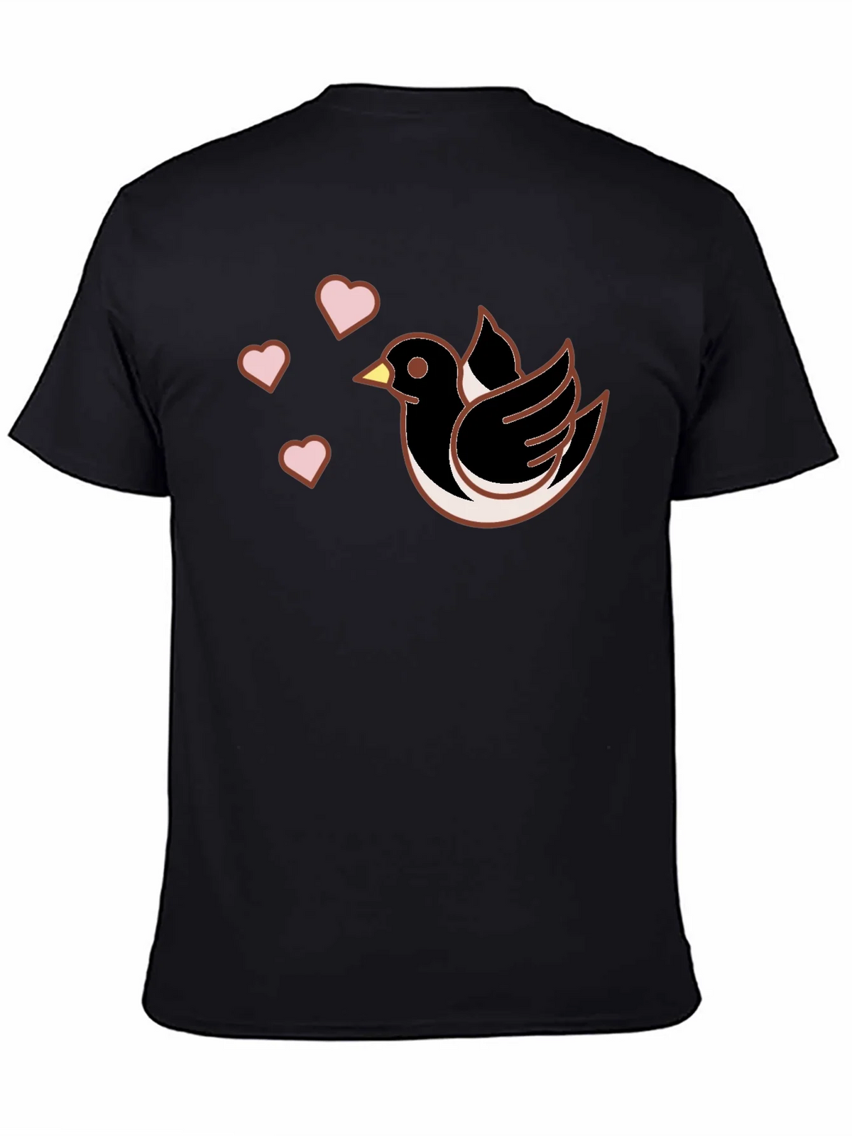 Bird & Hearts Graphic Black T-Shirt product image 4