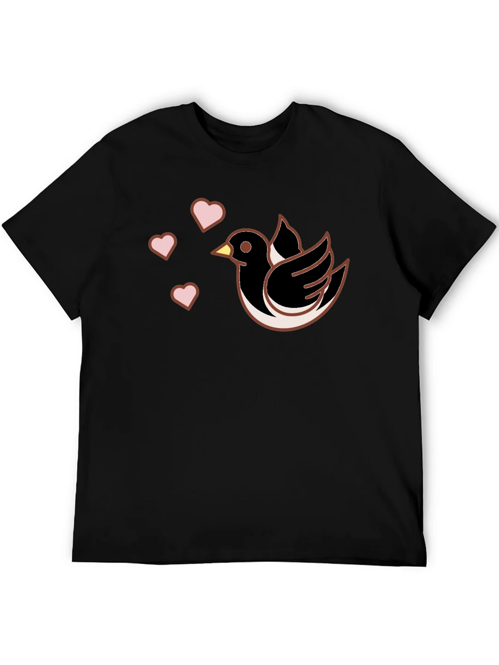 Bird & Hearts Graphic Black T-Shirt product image 5