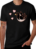 Bird & Hearts Graphic Black T-Shirt product image 1