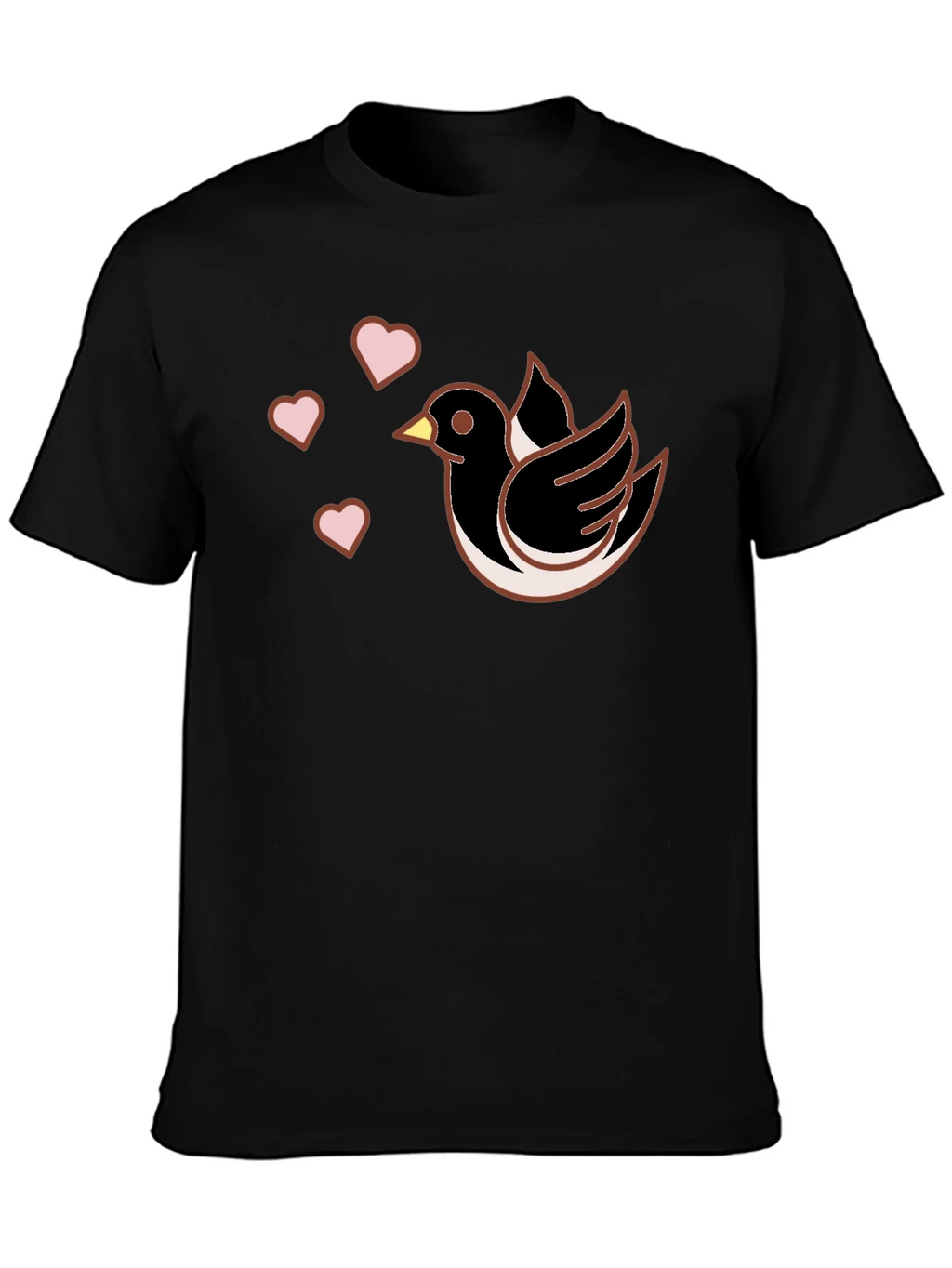 Bird & Hearts Graphic Black T-Shirt product image 3