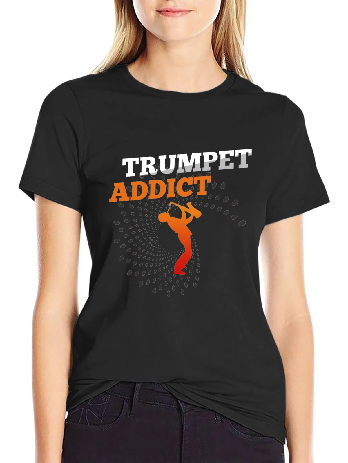 Trumpet Addict Black Graphic Tee - Music Lover T-Shirt product image 2