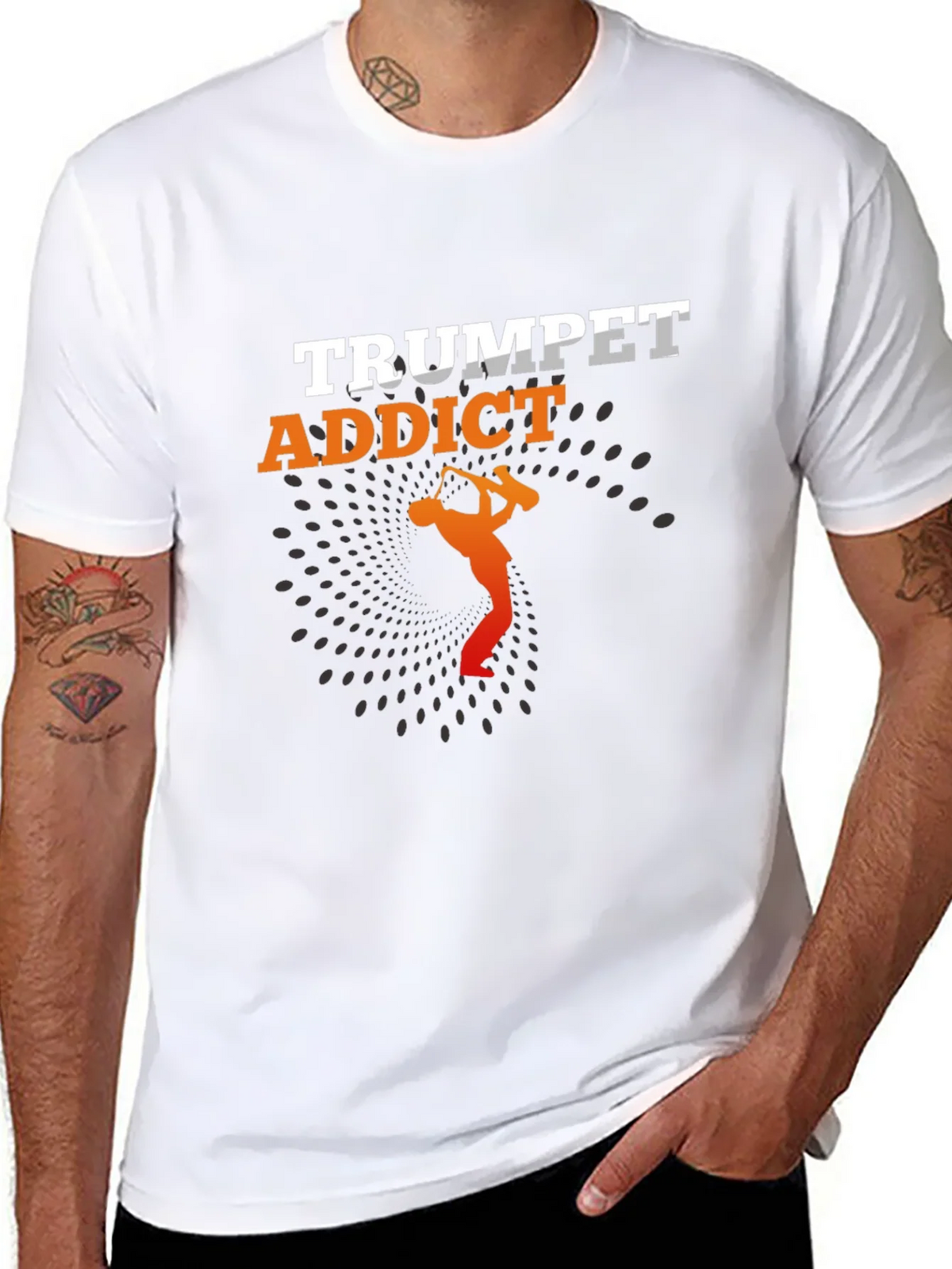 Trumpet Addict Black Graphic Tee - Music Lover T-Shirt product image 7