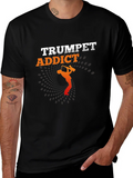 Trumpet Addict Black Graphic Tee - Music Lover T-Shirt product image 1