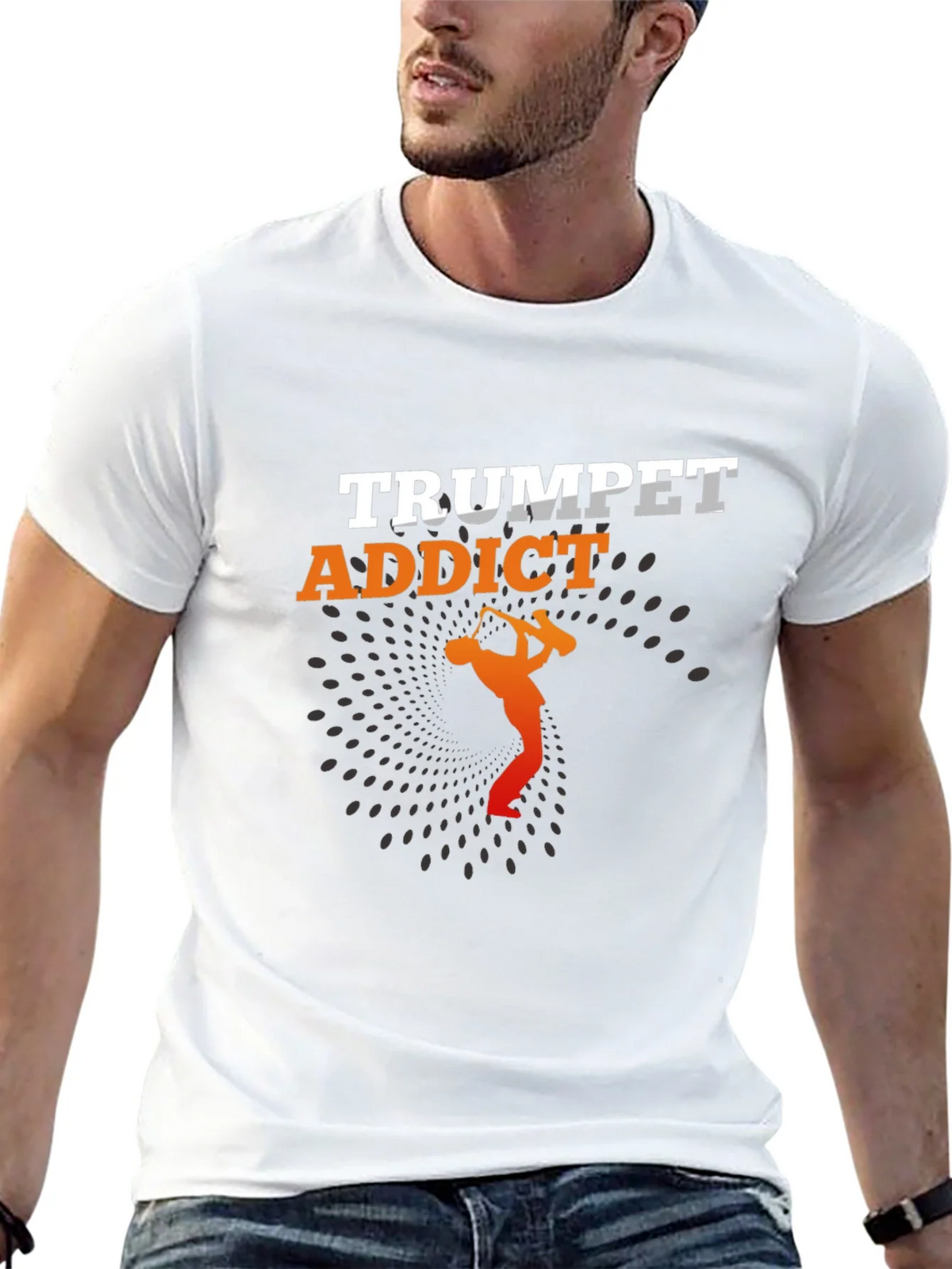 Trumpet Addict Black Graphic Tee - Music Lover T-Shirt product image 12