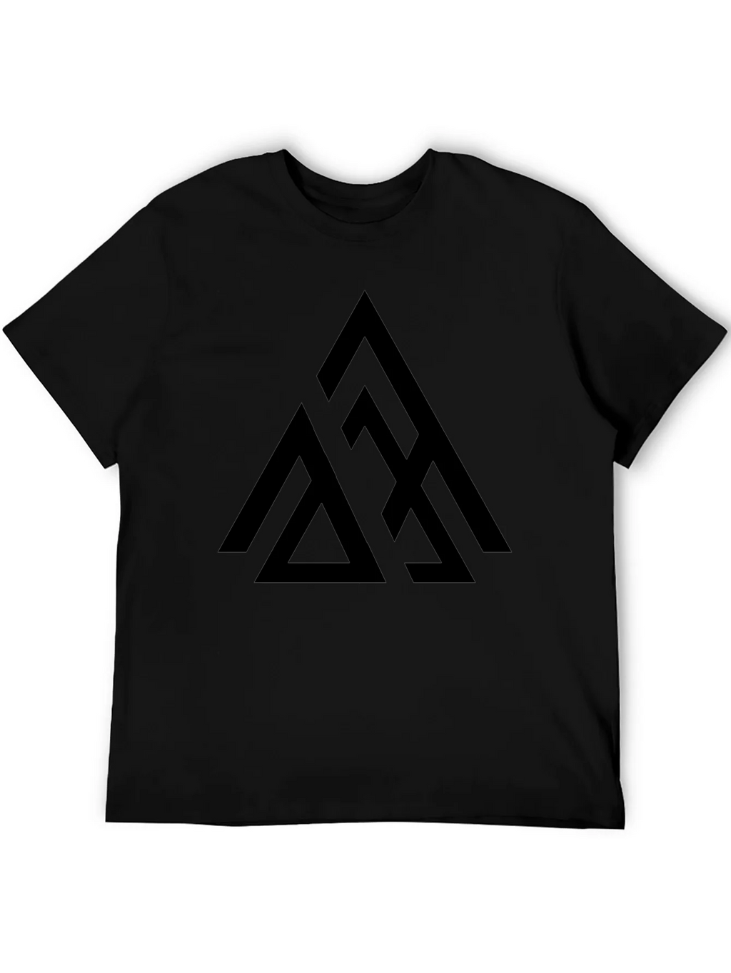 Geometric Triangle Graphic Tee - Black product image 5