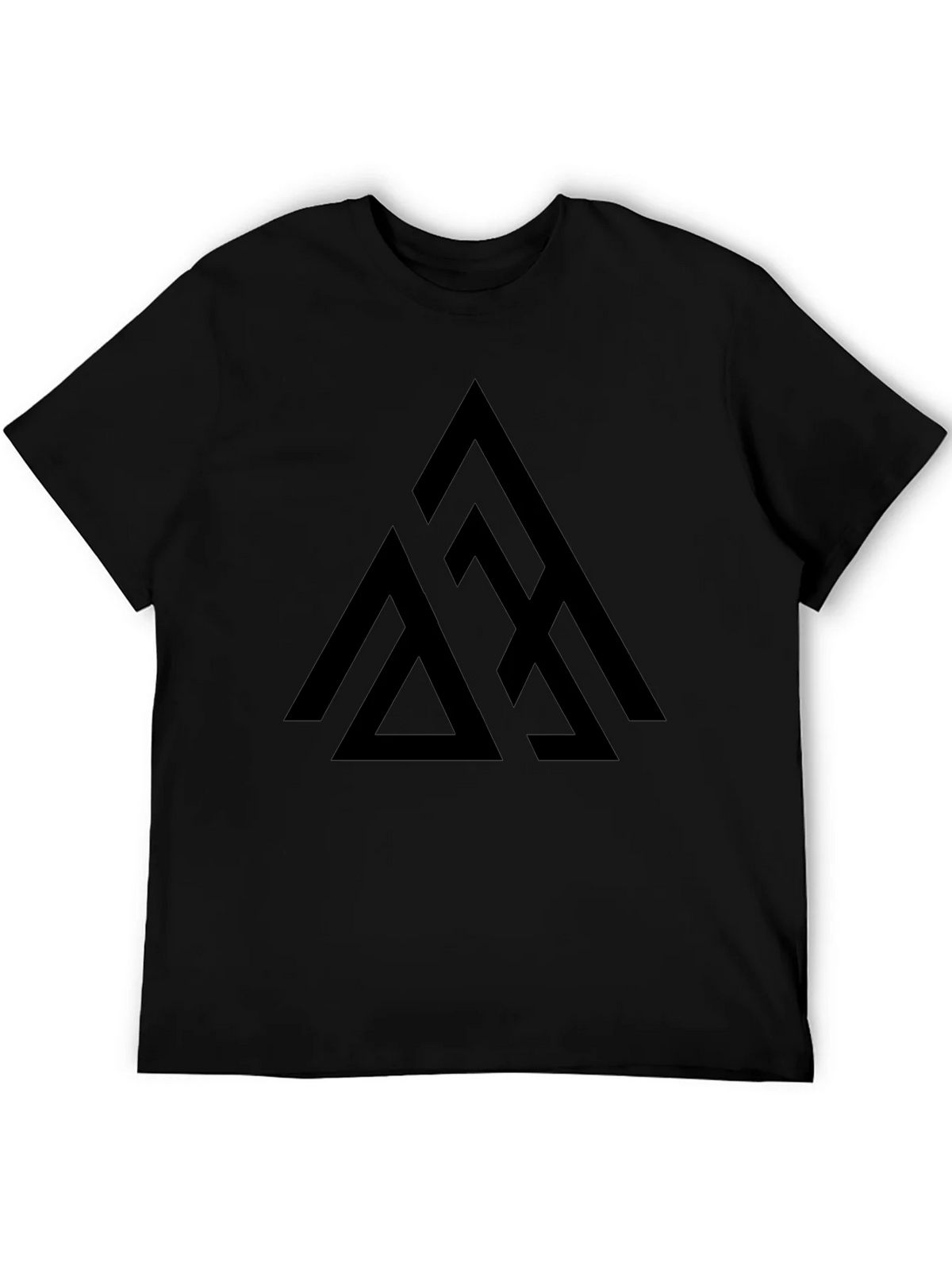 Geometric Triangle Graphic Tee - Black product image 5