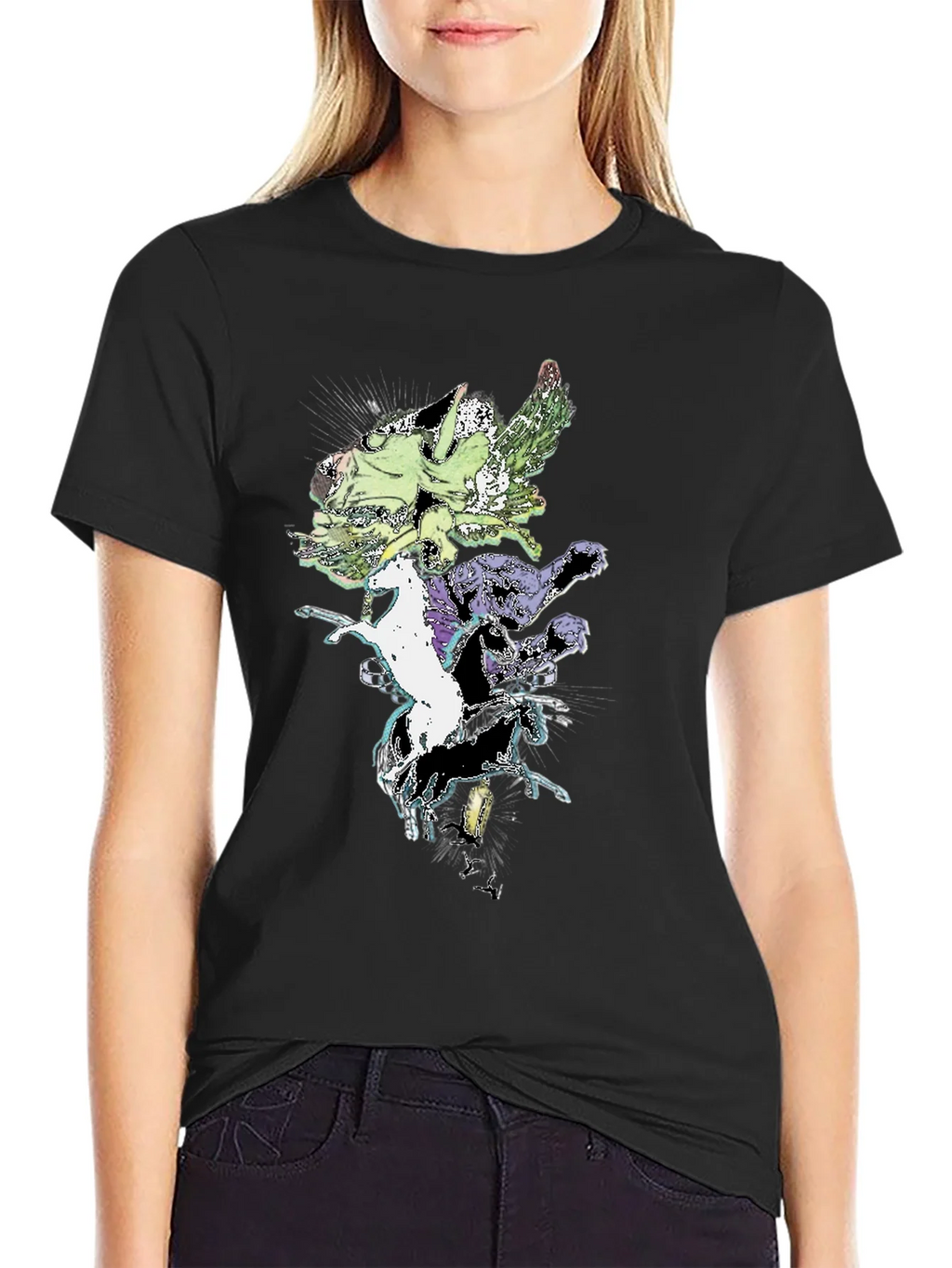 Fantasy Creature T-Shirt - Black Cotton Tee product image 2