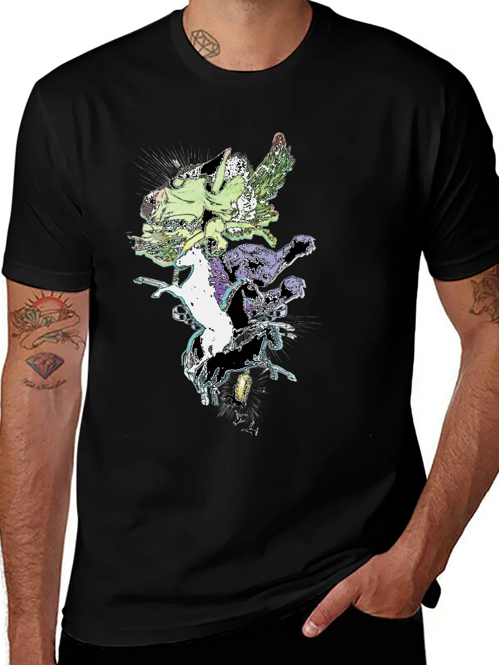 Fantasy Creature T-Shirt - Black Cotton Tee product image 1