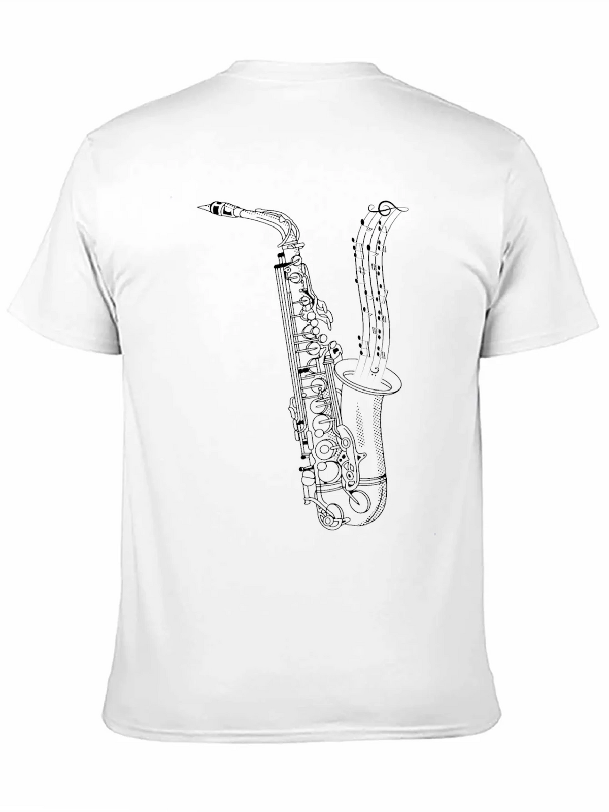 Saxophone Music Notes Graphic T-Shirt - Black product image 10
