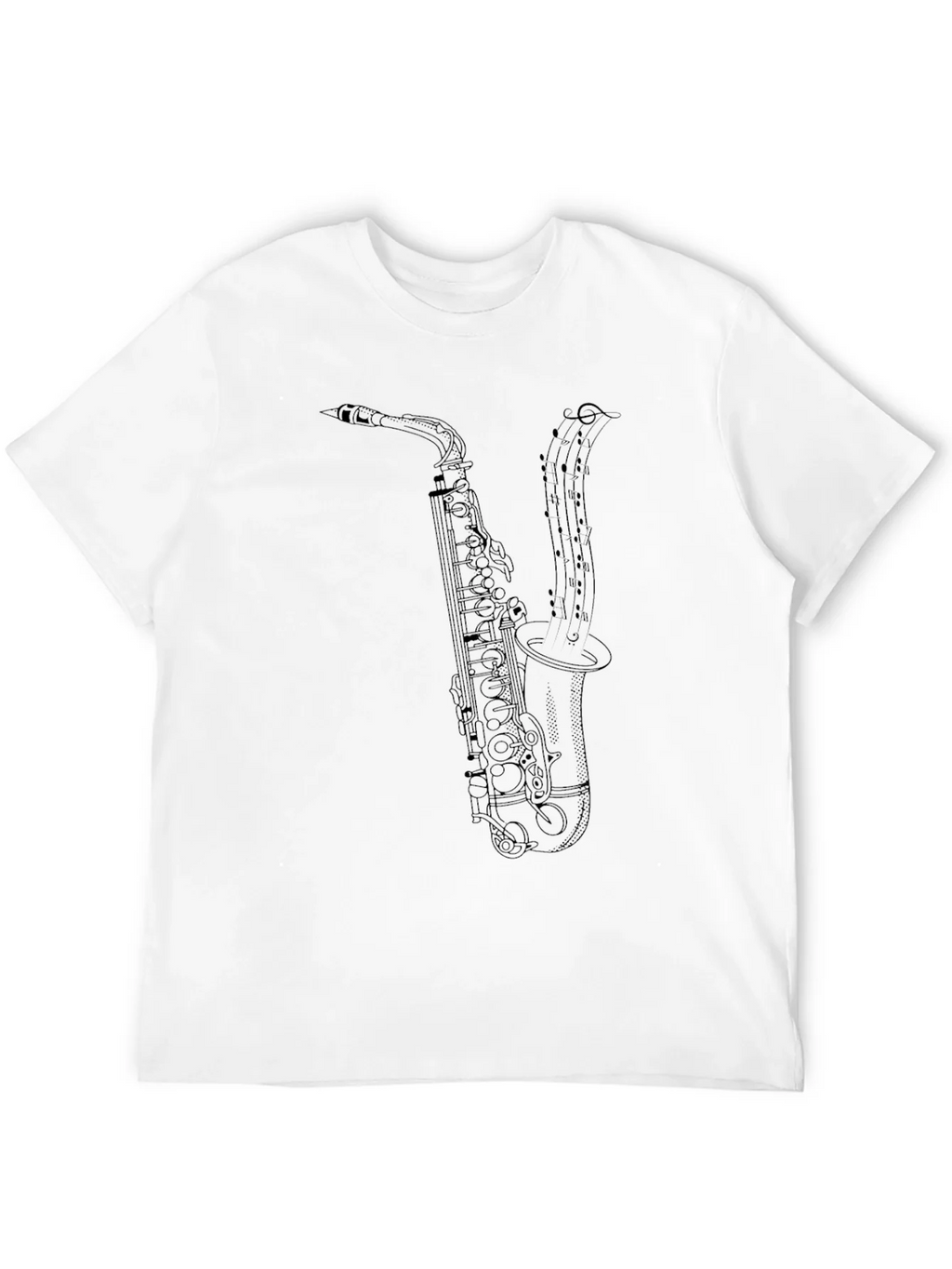 Saxophone Music Notes Graphic T-Shirt - Black product image 11
