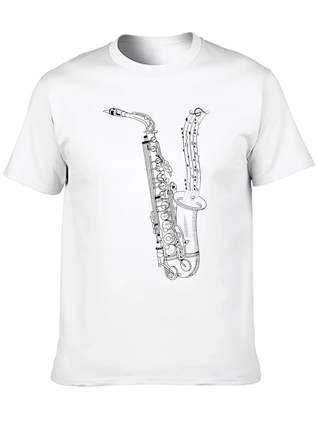 Saxophone Music Notes Graphic T-Shirt - Black product image 9