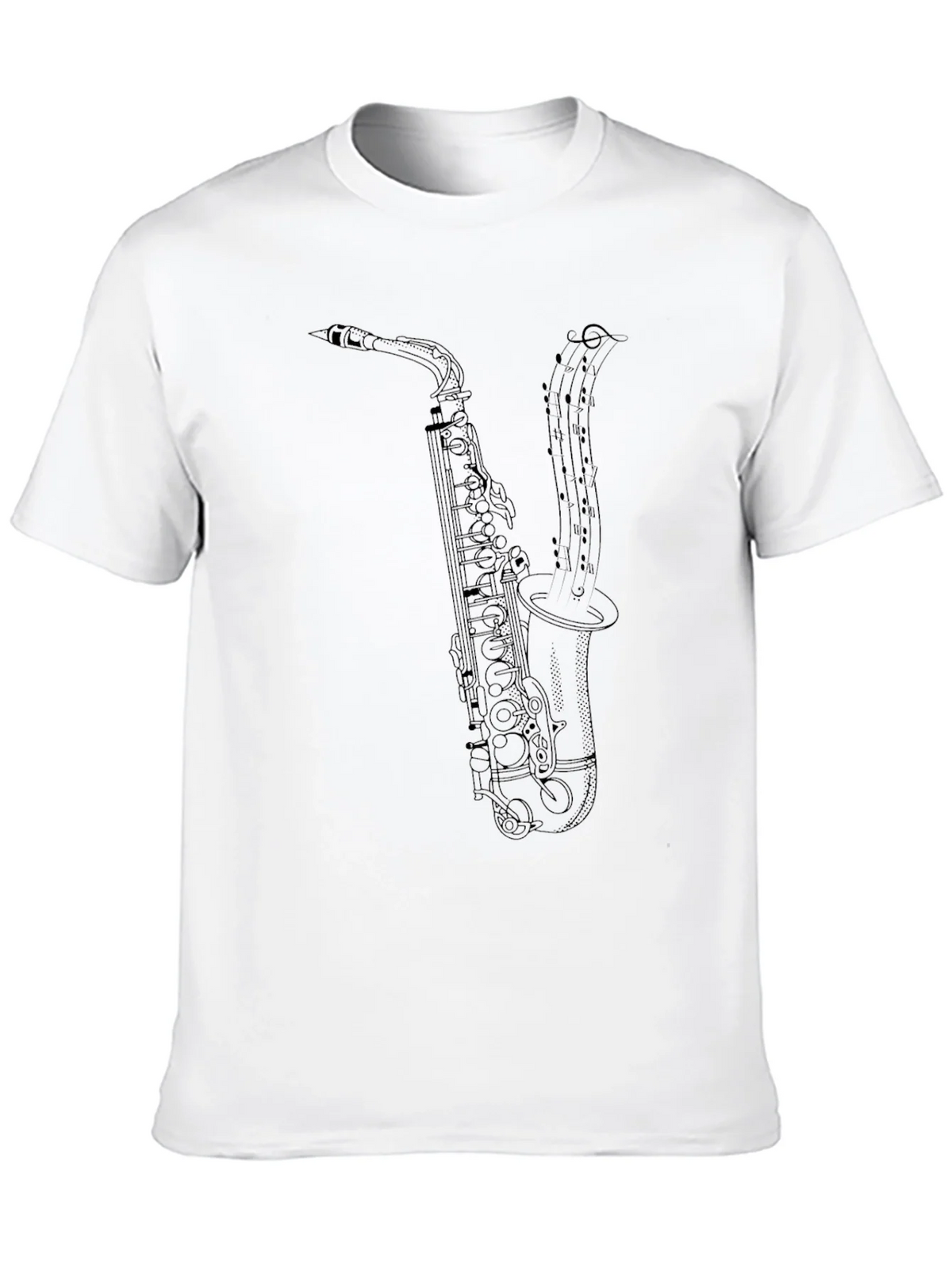 Saxophone Music Notes Graphic T-Shirt - Black product image 9
