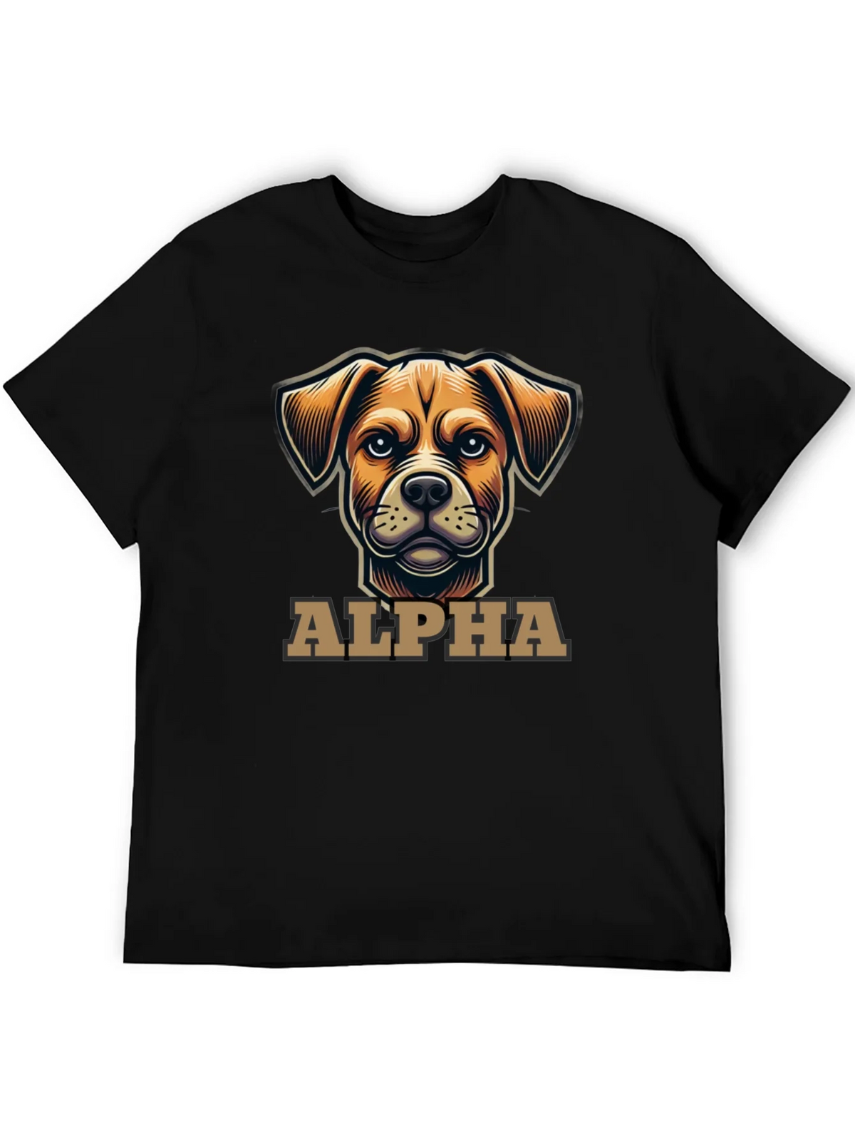 Alpha Dog Graphic T-Shirt - Black Crew Neck product image 5