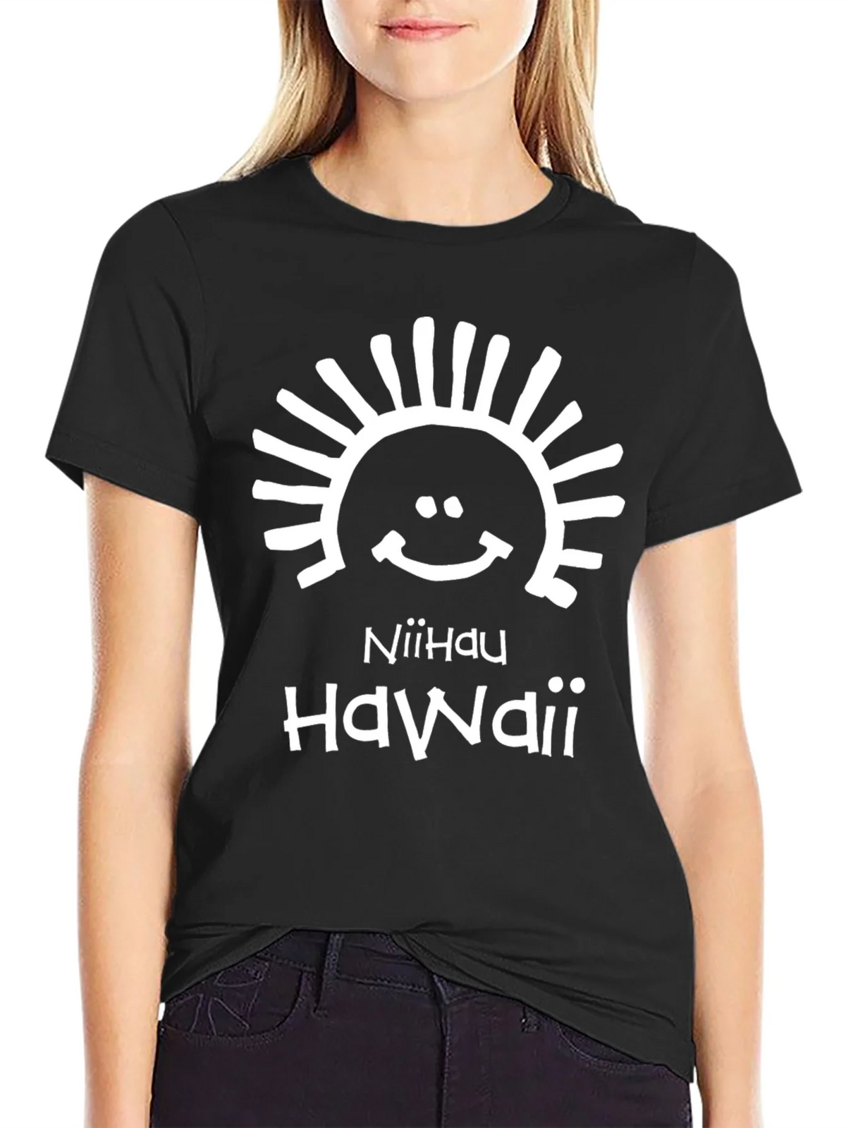 Niihau Hawaii Black Graphic T-Shirt product image 2