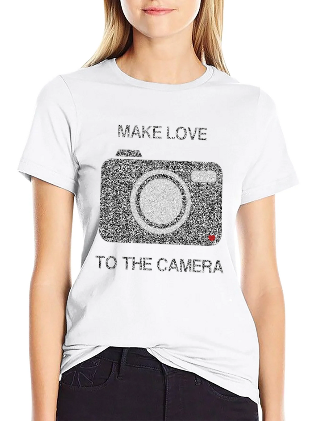 Make Love to the Camera Black Graphic Tee product image 8