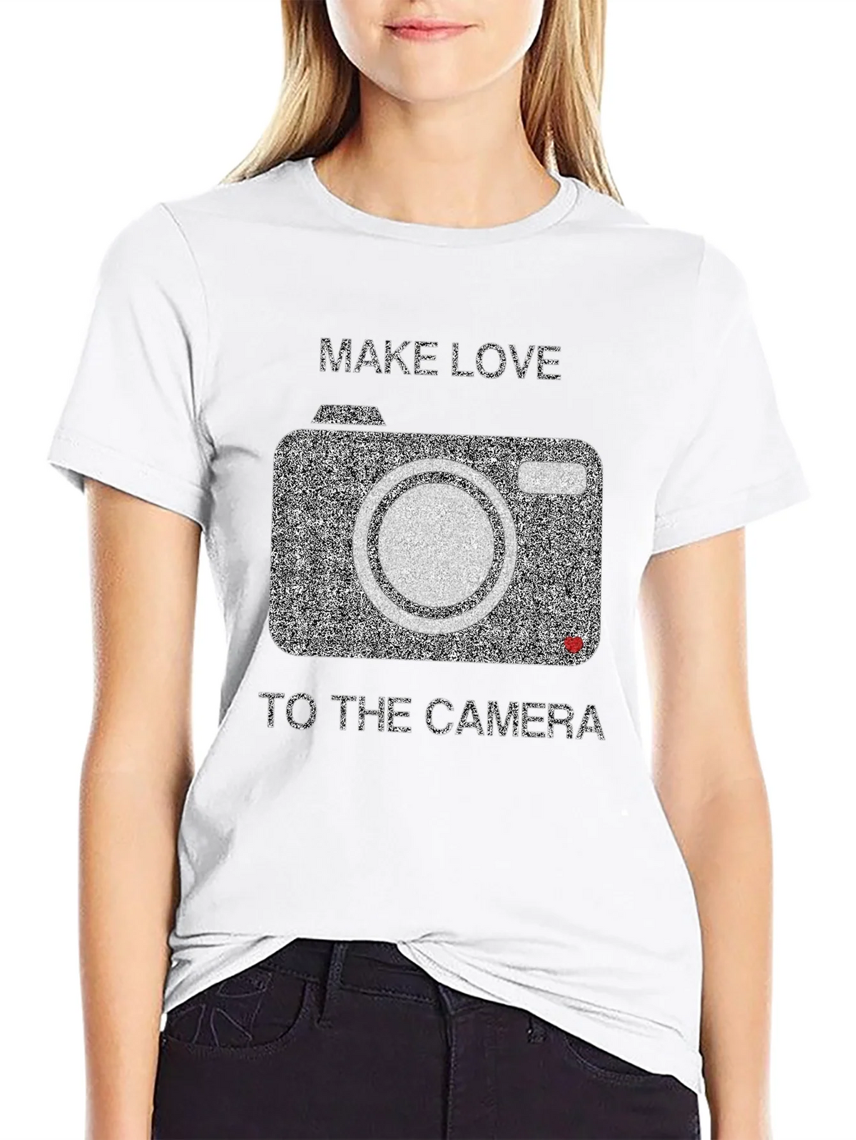 Make Love to the Camera Black Graphic Tee product image 8