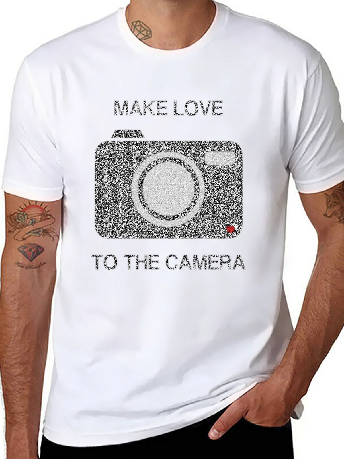 Make Love to the Camera Black Graphic Tee product image 7