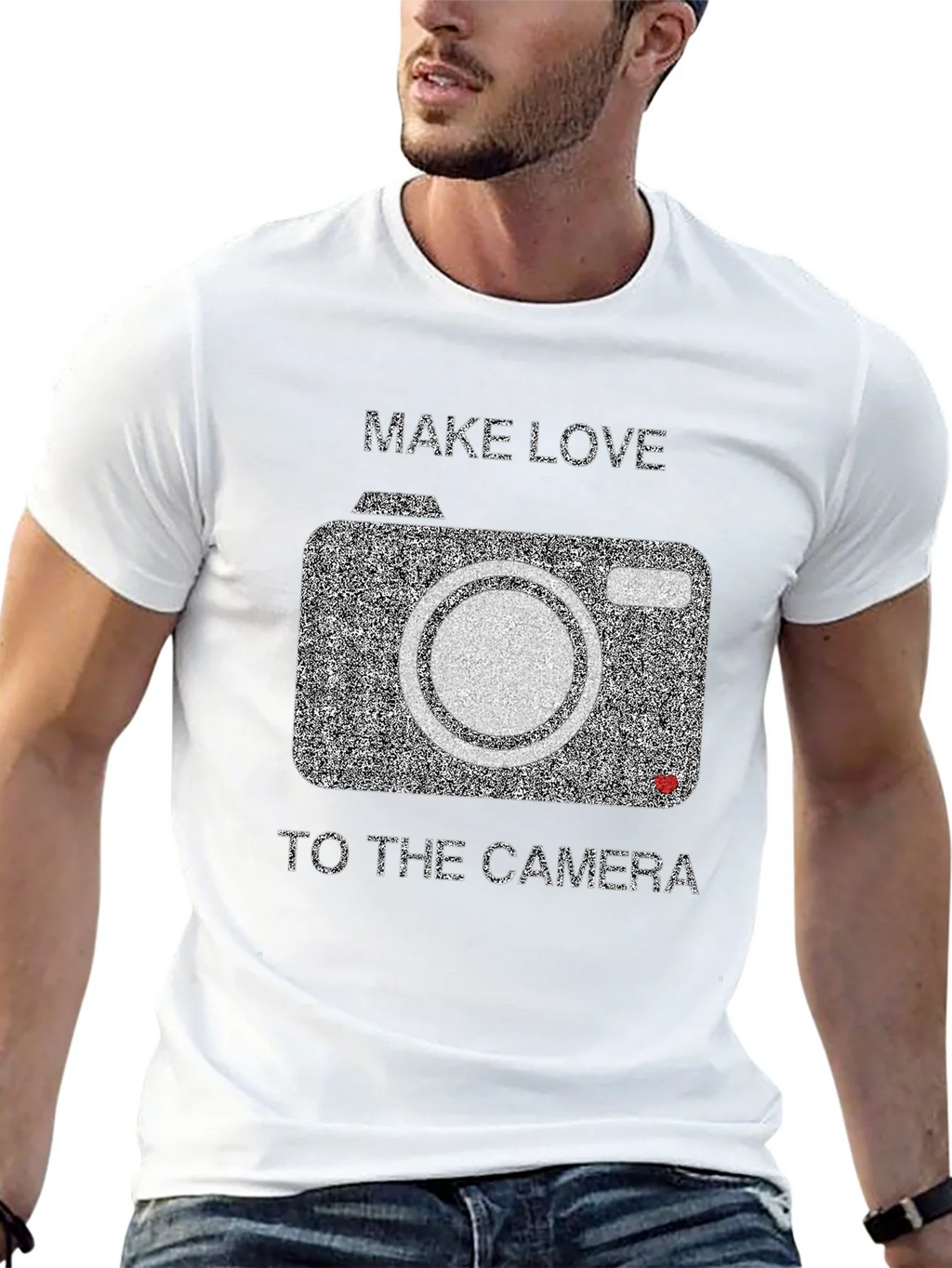 Make Love to the Camera Black Graphic Tee product image 12