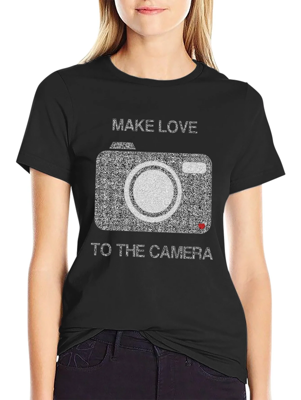Make Love to the Camera Black Graphic Tee product image 2