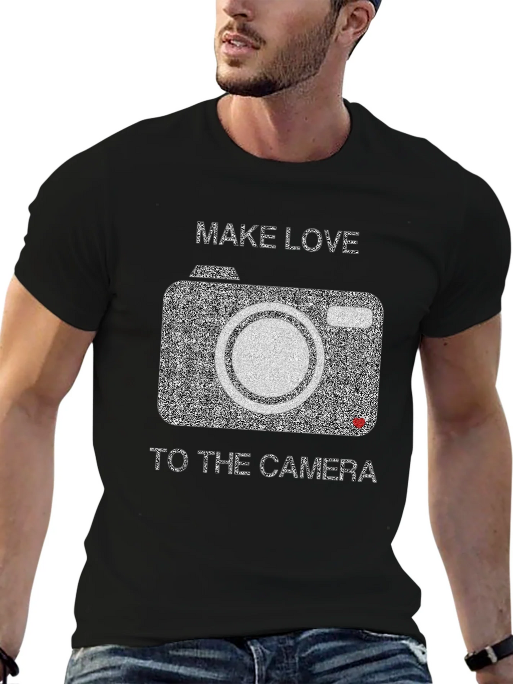 Make Love to the Camera Black Graphic Tee product image 6
