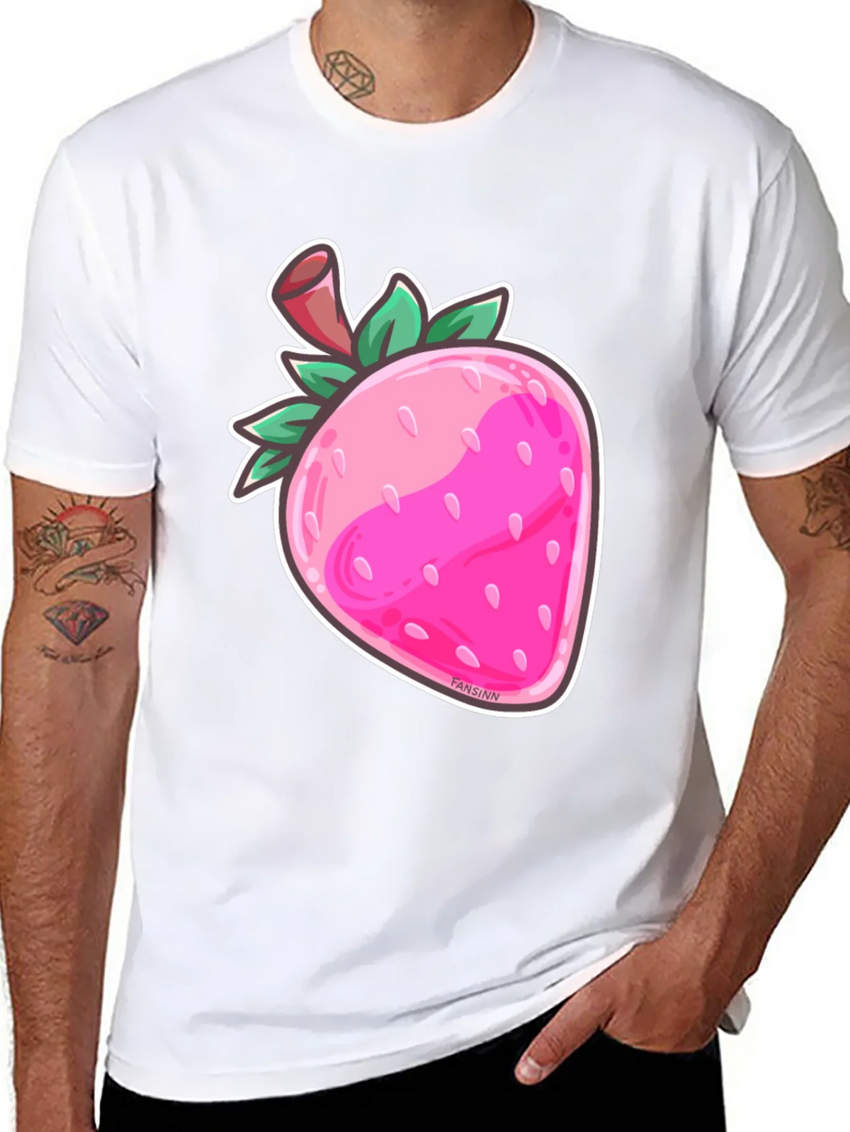 Strawberry Graphic Print Black T-Shirt product image 1