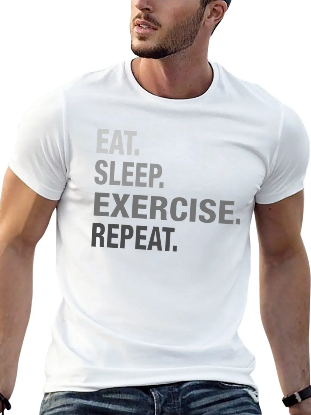 Eat Sleep Exercise Repeat Graphic Tee product image 12