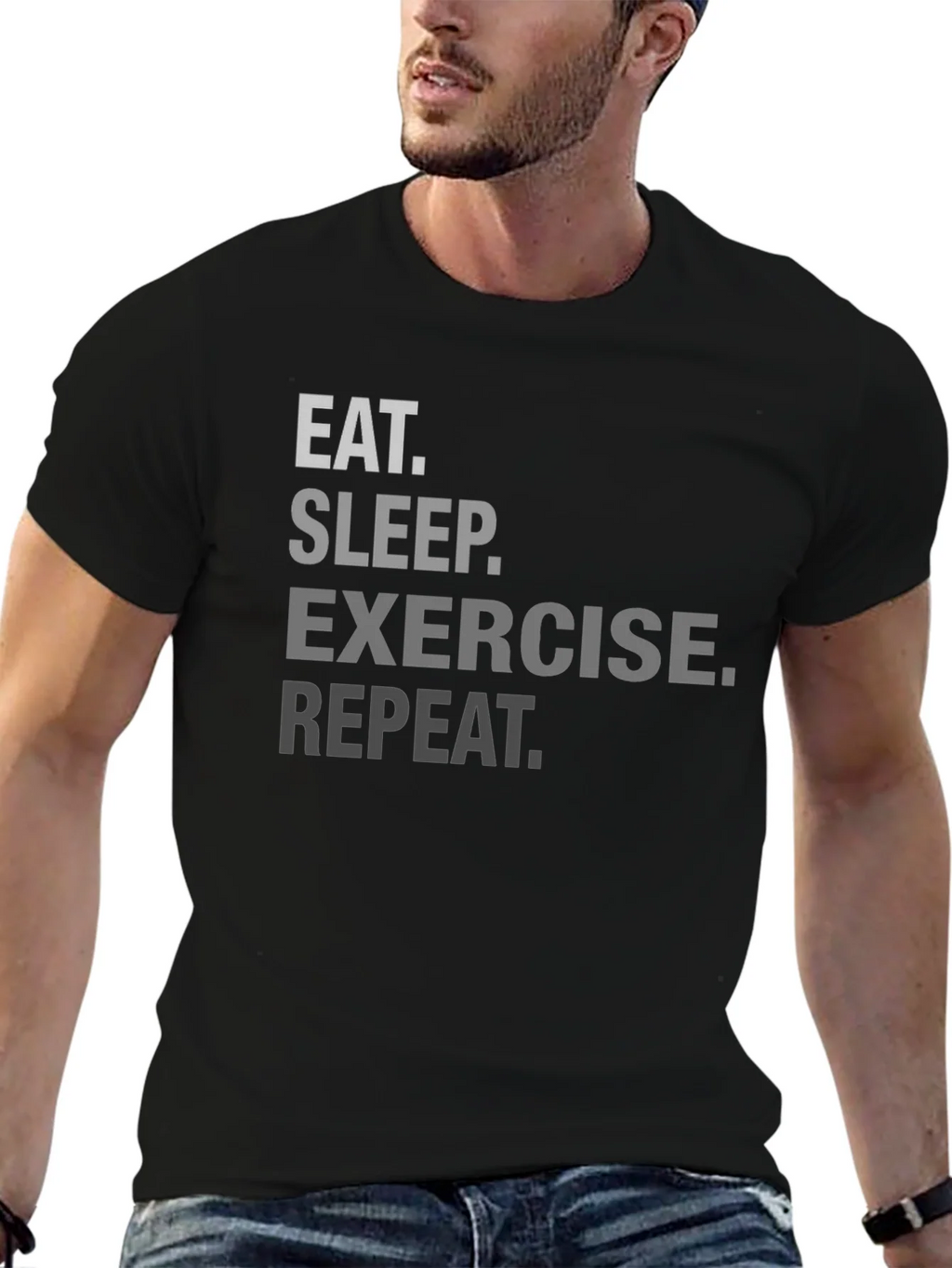 Eat Sleep Exercise Repeat Graphic Tee product image 6