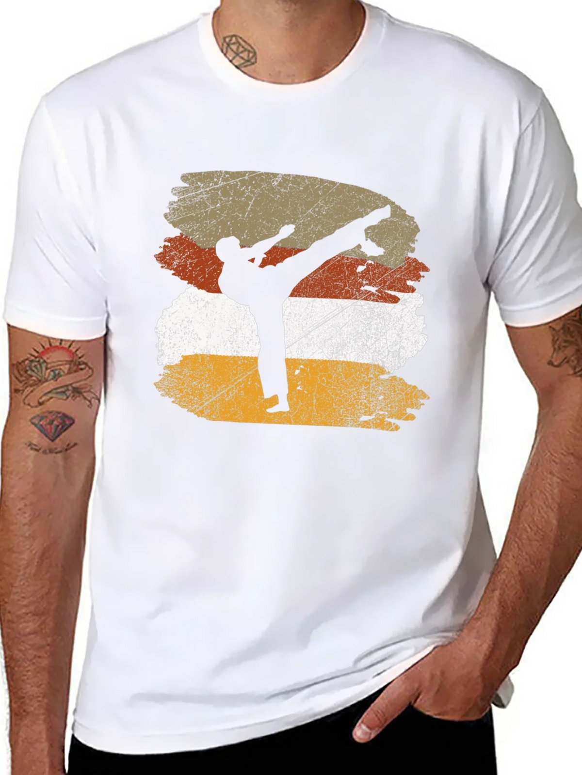 Martial Arts Silhouette Graphic Tee - Black product image 7