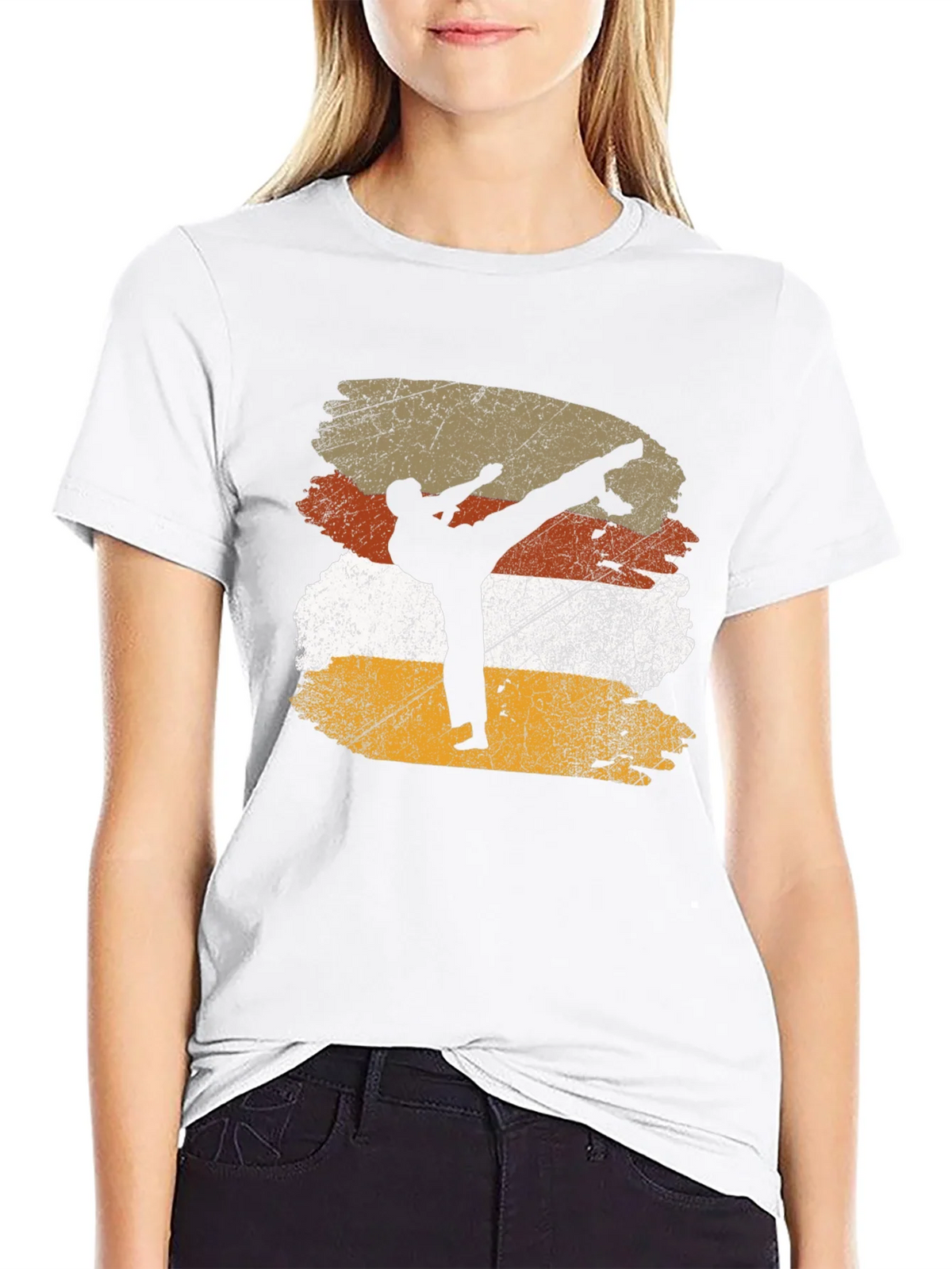 Martial Arts Silhouette Graphic Tee - Black product image 8