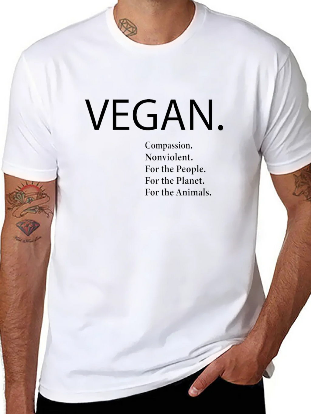 Vegan Graphic Tee - Compassion Nonviolence Planet Animals product image 7