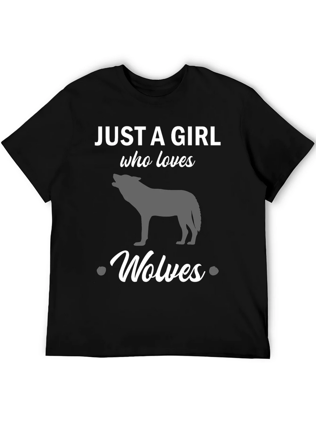 Just a Girl Who Loves Wolves Black T-Shirt product image 5