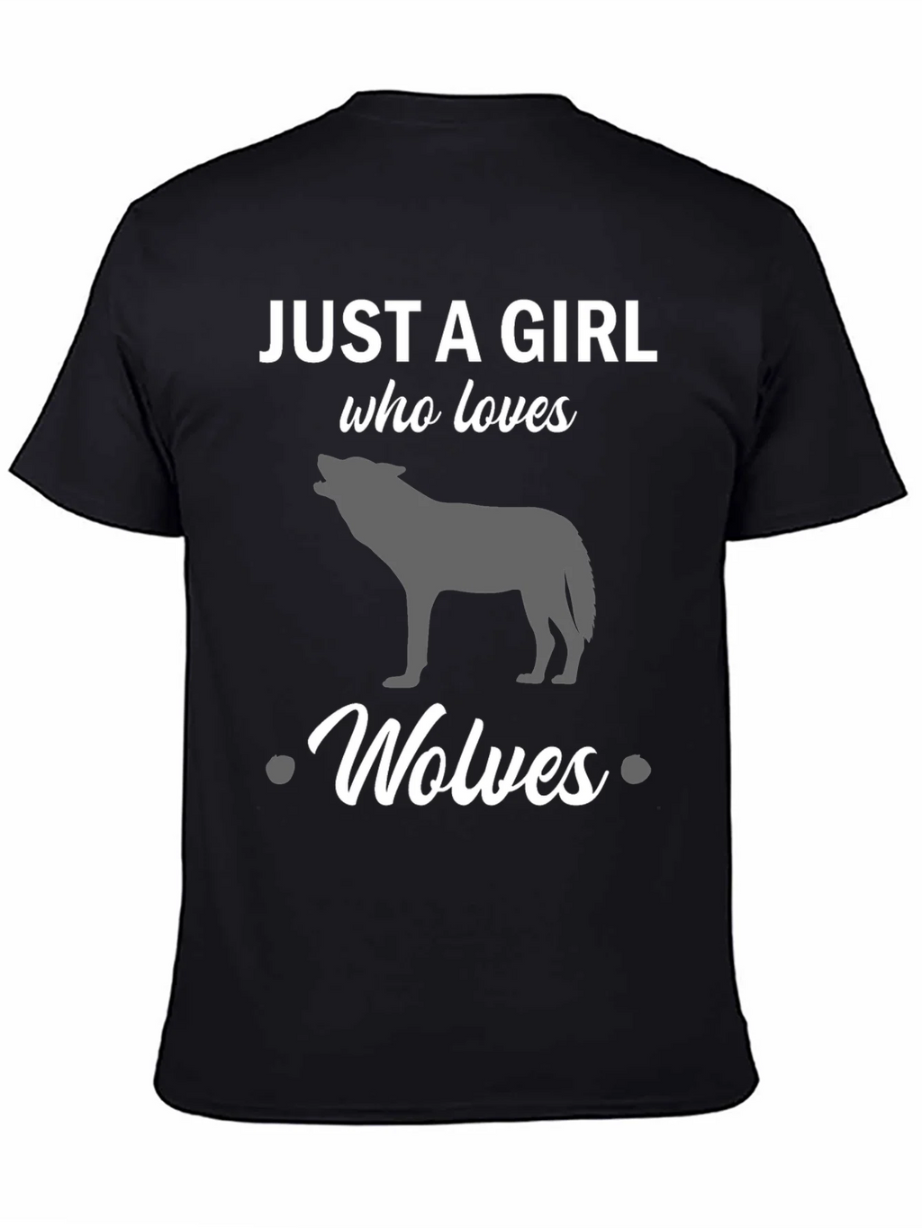 Just a Girl Who Loves Wolves Black T-Shirt product image 4