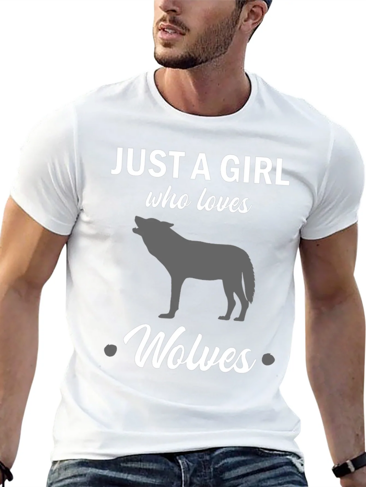 Just a Girl Who Loves Wolves Black T-Shirt product image 12