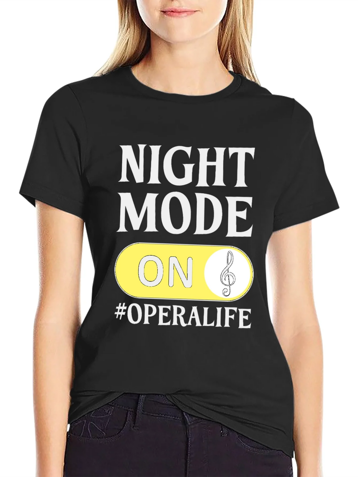 Night Mode On #OperaLife Black T-Shirt product image 2