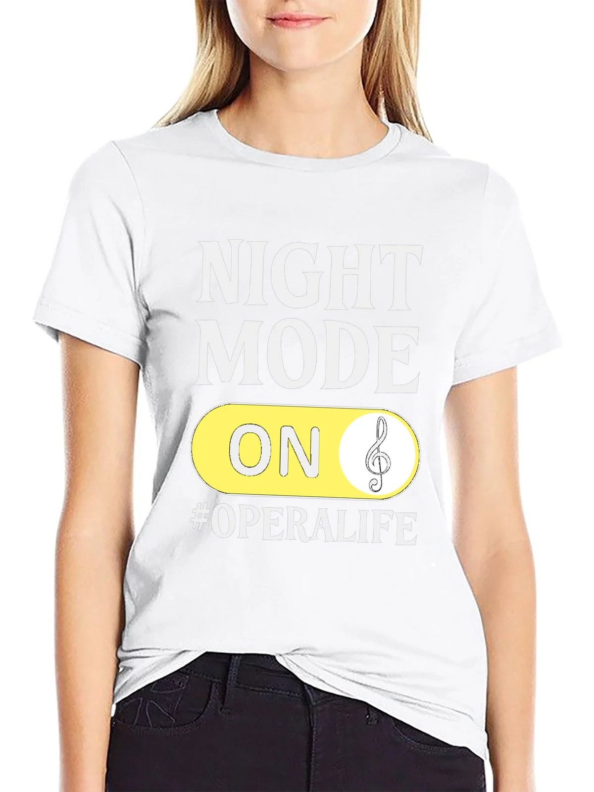 Night Mode On #OperaLife Black T-Shirt product image 8